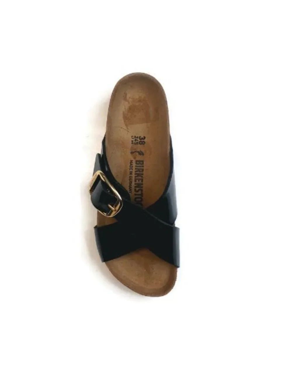 Birkenstock Siena Big Buckle Sandals Womens Size 7 Black Patent EU 38 Narrow - Picture 3 of 10